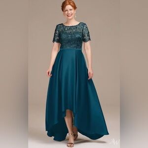 AW SEBASTIANE DRESS
Peacock Chic High-Low Lace Dress Sz 14